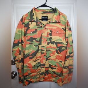 Orange Camo Shacket SIZE LARGE